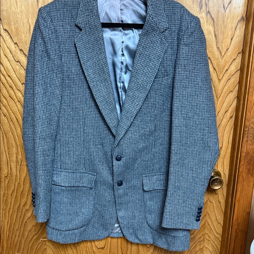 Joe Namath Blazer Men 44XLT Gray, Blue, BrownWool Tweed Lined Vent
Classic
